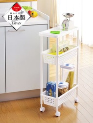 Pearl life - 日本製 3層窄型滑輪收納架 / 縫隙置物架 / 有轆層架 / 窄身架