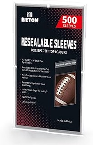 Toploader Sleeves - Resealable Team Bags for 35-75PT Top Loader Cards (500pcs)