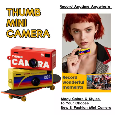 1080P Mini Digital Camera Portable Thumb Camera Charmera Retro Recording Video Camera Wearable Keych