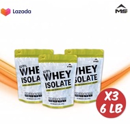 MS เวย์โปรตีน ไอโซเลท WHEY PROTEIN ISOLATE  USA 100% (แพ็ก3 ขนาด6LBS) ลดไขมัน เพิ่มกล้ามเนื้อ ลดหิว 