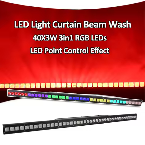 2Pcs/lot Led Bar 40x3W RGB 3in1 Pixel-Mapping Wash Light Strip DMX Line Bar Light For Dance DJ Weddi