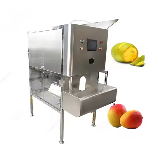 Customized Automatic Fruit Mango Peeling and Slicing Cutting Machine Mango Peeler Electric Green Man