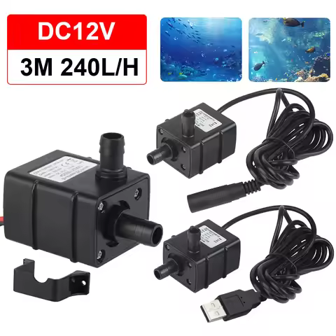 Water Circulation 120L/H Mini Submersible Pump USB Pumping DC12V Brushless Small Water Pump for Gard