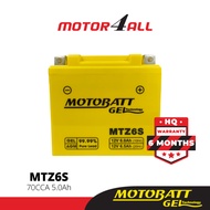 MOTOBATT Gel MTZ6S Motorcycle Battery Premium Yuasa Replacement with AGM Technology Motor4all