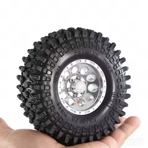 1.9 Beadlock Wheels and Tires 108mm / 4.26'' for Traxxas TRX4 Axial SCX10 II III Redcat Gen8 Gen7 12