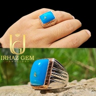 Iranian 🇮🇷 Sky Blue Turquoise Ring | Firus Iran | 925 Silver