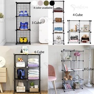 Cube DIY Wire Grid 6/8/9/12 Cube Book Rack Multi-Use Storage Organizer Closet Cabinet Shelving