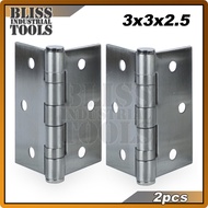 B.I.T SRE1011 2Pcs Stainless Steel Wardrobe Cabinet Door Folded Door Hinge 3X3X2.5 Silver