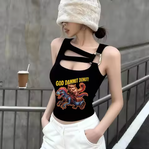 Dungeon Crawler Carl crop top girl baddie alternative kawaii top tees 2000s korean fashion streetwea
