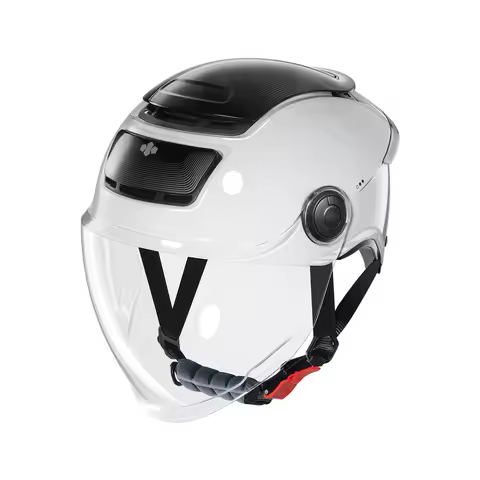 Ebike Helmet with Photochromic Visor Open Face Scooter Helmet Dual Skylight Ventilation Urban Riding