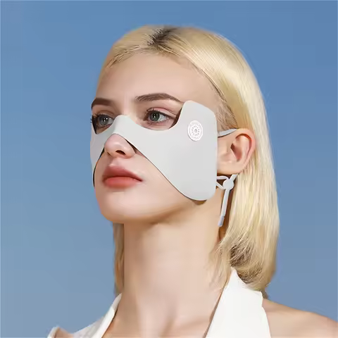 Summer Ice Silk Mask Sunscreen Face Scarf Solid Color Sunscreen Eye Patches UV Protection Sunscreen 