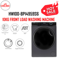 Haier 10kg 9kg Front Load Washer BLDC Inverter Black HW100-BP14959S6/HW90-BP14959S6 Mesin Basuh 洗衣机