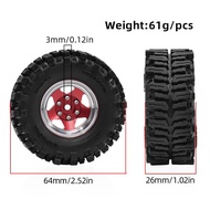1.3 Beadlock Wheels and Tires for RC Crawler Car 1/18 TRX4M FCX18,1/24 SCX24 FCX24,RC Truck Wheels a