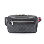 【二手】Gucci GUCCI 腰包 Soft GG Supreme Sherry Line 474293 黑色 PVC 塗層帆布皮革 GG Supreme 男士斜挎包