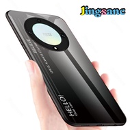 Jingsanc Ốp Bảo Vệ Cho Honor X9A 5G Vỏ Điện Thoại Gradient 9H Kính Cường Lực Đầy Màu Sắc Viền Nhựa T