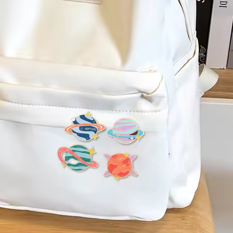 8 Styles Sun Solar System Planets Theme Enamel Brooches Venus Jupiter Mars Saturn Earth Uranus Mercu