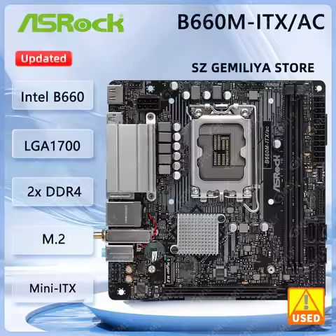 ASROCK B660M-ITX/ac Mini-ITX Motherboard LGA1700 2xDDR4 Intel B660 support Core i9 i9-14900 i3-14100