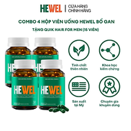 [Tặng Qik Hair Nam 15v] Combo 4 Hộp 30v -  Viên Uống Bổ Gan Hewel Ecogreen – Giải Độc Gan Mát Gan, H