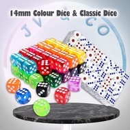 10PCs Coloured Dice • Classic Dice • Crysta Dice • Red Dice • Blue Dice • Yellow Dice • 骰子 • 颜色骰子 • 水晶骰子 透明 色子