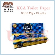 READY STOCK[100% Pure Pulp] KCA Bathroom Tissue Toilet Roll 8000 Ply x 3Ply x 10 Rolls