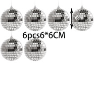 36 Pieces Mirror Disco 4D Ball Silver Hanging Disco 4D Ball Small Party Mirror Balls Cool Reflective