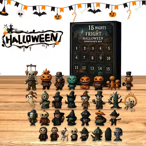 Halloween Advent Calendar 7/15/31-Day Halloween Countdown Calendar with Collectible Eerie Figurines 