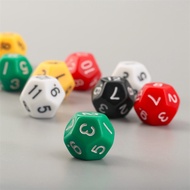 5Pcs/set D12 Digital Dice 12-sided Colorful Acrylic Dice for Board Game Accessories Educational Supp