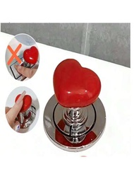 紅心型馬桶按鈕,浴室馬桶水箱按鈕,櫥櫃抽屜把手附指甲保護,居家裝飾按鈕