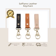 [SG Stock] Personalised Keychain | Saffiano Leather Keychain | Personalised Gift | Personalise Name 