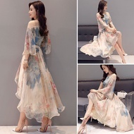 Hot sale Women's snow spun shoulder seven split dress   E7LQ1025