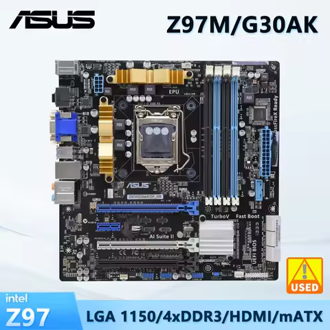 ASUS-Carte mère Intel Z97, carte mère Z97M, G30AK, DP, LGA 1150, DDR3, 32 Go, M.2 Micro ATX, prise e
