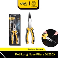 Deli Long Nose Pliers 6 Inch Steel + PVC Handle DL210X