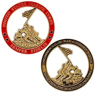 Marine Corps Iwo Jima USMC Challenge Coin with Actual Sands of Iwo Jima - Marine Corps Gifts Disable