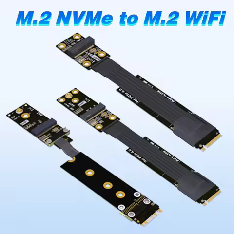 ADT M.2 NVMe Key M To M.2 WiFi Key AE Solid State Drive SSD Extender Cable R45SF R45SL 4.0 Riser Car