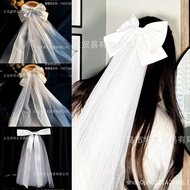 Super Fairy Bow Double Veil Wedding Travel Photo Headwear Bridal Wedding Hair Accessories uuu6.7