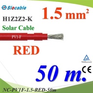 NC 50 Meters Solar Wire PV1 H1Z2Z2-K 1x1.5 Sq.mm. DC Cable Cell Red..