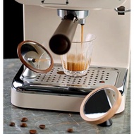 wooden espresso shot mirror