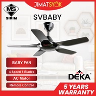 [SIRIM WARRANTY] DEKA Baby Fan SVBABY 42inch 5 Blades 4 Speed Remote Control AC Motor Ceiling Fan Kipas Siling