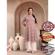 3XL - 6XL Indian Kurti with pants and dupatta Long Short Women Kurtis Kurta Tunic Top Blouse Plus Se