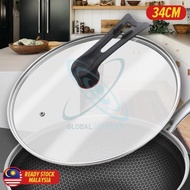 Global_sources [ 34CM ] Kitchen Glass Wok Lid Cover / Penutup Periuk Masak Kaca / 【34CM】厨房玻璃锅盖盖