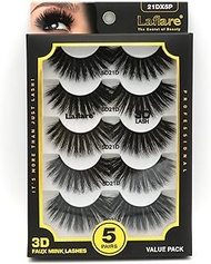 Laflare 100% Premium Silk Lashes 3D Faux Mink Eyelashes Multipack, Light, Natural Looking, Professio