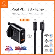 Mcdodo CH-7231 CH-1302 CH-1301 20W Charger PD QC Dual USB Travel Adapter & Type-C to L PD Data Cable