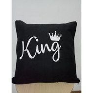 SOFA CUSHION COVER SIZE 40x40 KING & QUEEN WORDS SIZE 40X40