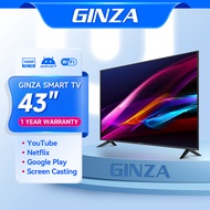 GINZA Smart TV 43 inch LED TV With Android TV/WiFi/YouTube/MyTV/Netflix/DVB-T2