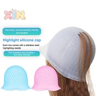 [lighthivenn] Hair Coloring Highlighting Cap Reusable Silicone Highlight Cap Pull Through Caps For H