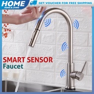 RZRUNZE Kitchen Faucet Pull Out Sensor Smart Touch Control Sink Tap Stainless Steel Induction Mixed Tap