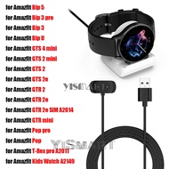 USB Charging Cable for Amazfit Bip 5 3 Pro GTS 2 GTS4 Mini GTR 2 2e Silicone Charger Stand Holder for Amazfit Pop T-Rex Pro