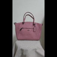 Coach 粉色手提水餃包