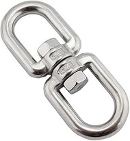 12mm 1/2" Loop Dia Stainless Steel 304 Double Square Eye to Eye Swivel Ring 1250Kg/2755LBS for Marin