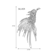 Bros Pin Kristal Phoenix Burung Elang Emas Silver Crystal Brooch Aksesoris Busana Wanita Pria